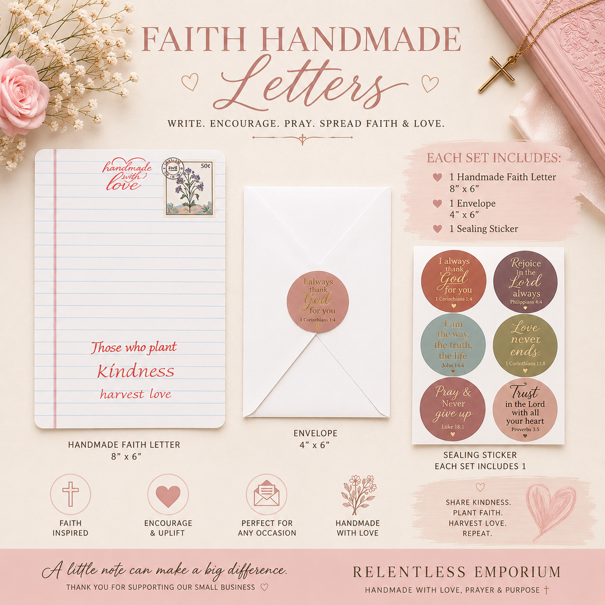 Handmade Faith-Inspired Letters | Christian Encouragement Stationery. Write Faith. Send Love
