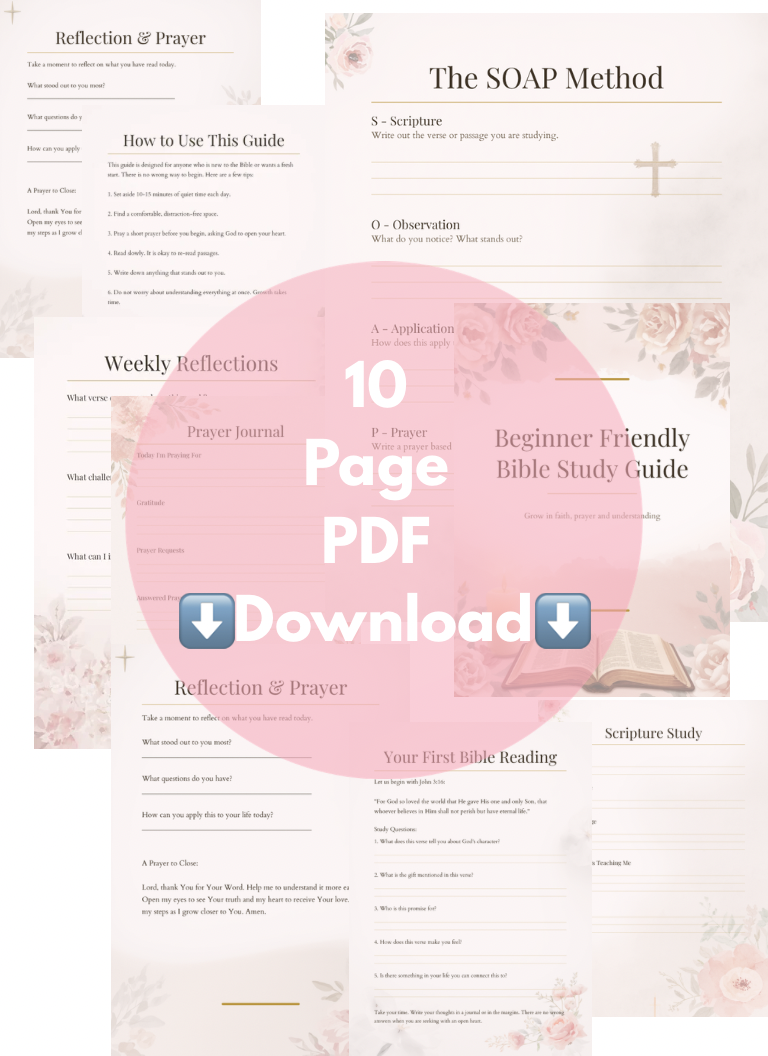 Beginner Bible Study Guide | Scripture Journal, Faith Planner (PDF Download)
