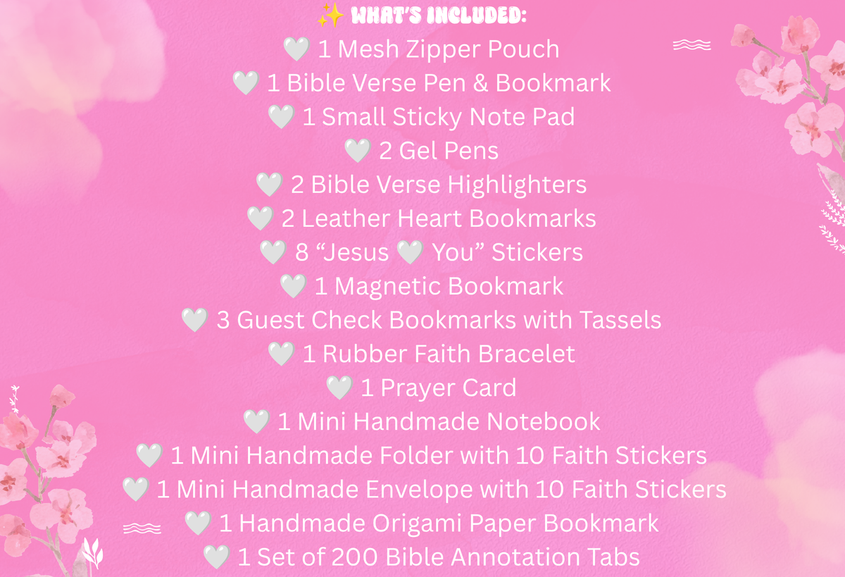 Bible Study Gift Set | Christian Faith Bundle, Prayer Journal Kit (42 Items)