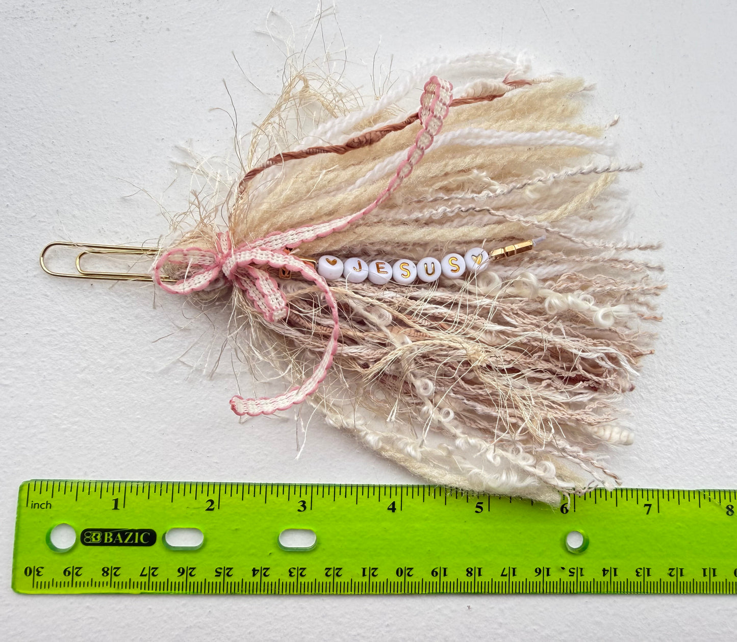 Bible Tassels "Blessed" & "Jesus" Bookmark Set | Handmade Faith Gold Beads | Soft Boho Christian Gift