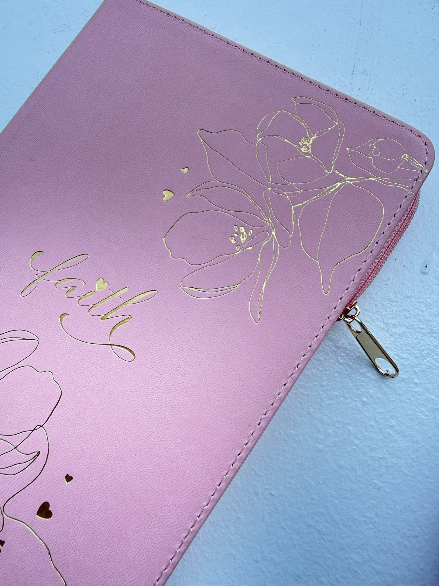 Pink KJV Tabbed Bible Bundle | Faith Journal, Handmade Tassel, Bible Study Kit