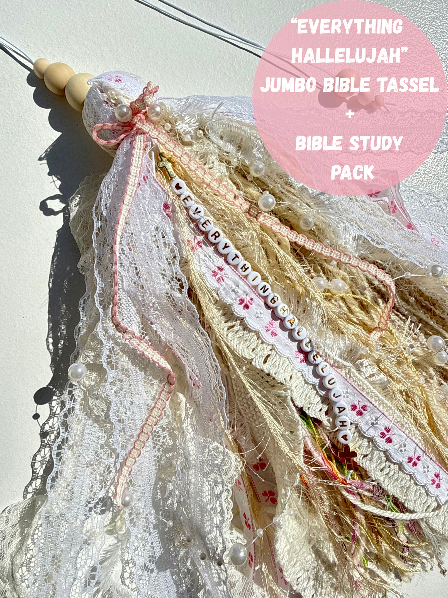 Jumbo Bible Tassel "Everything Hallelujah" | Handmade Faith Study Pack, Journaling Bundle