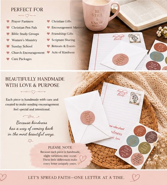 Handmade Faith-Inspired Letters | Christian Encouragement Stationery. Write Faith. Send Love