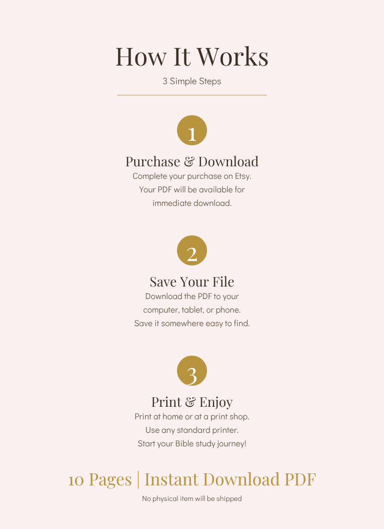 Beginner Bible Study Guide | Scripture Journal, Faith Planner (PDF Download)