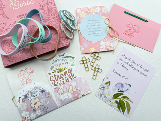 Bible Study Mini Grab Bag (4” x 5”) with 22 Items | Faith Based Essentials