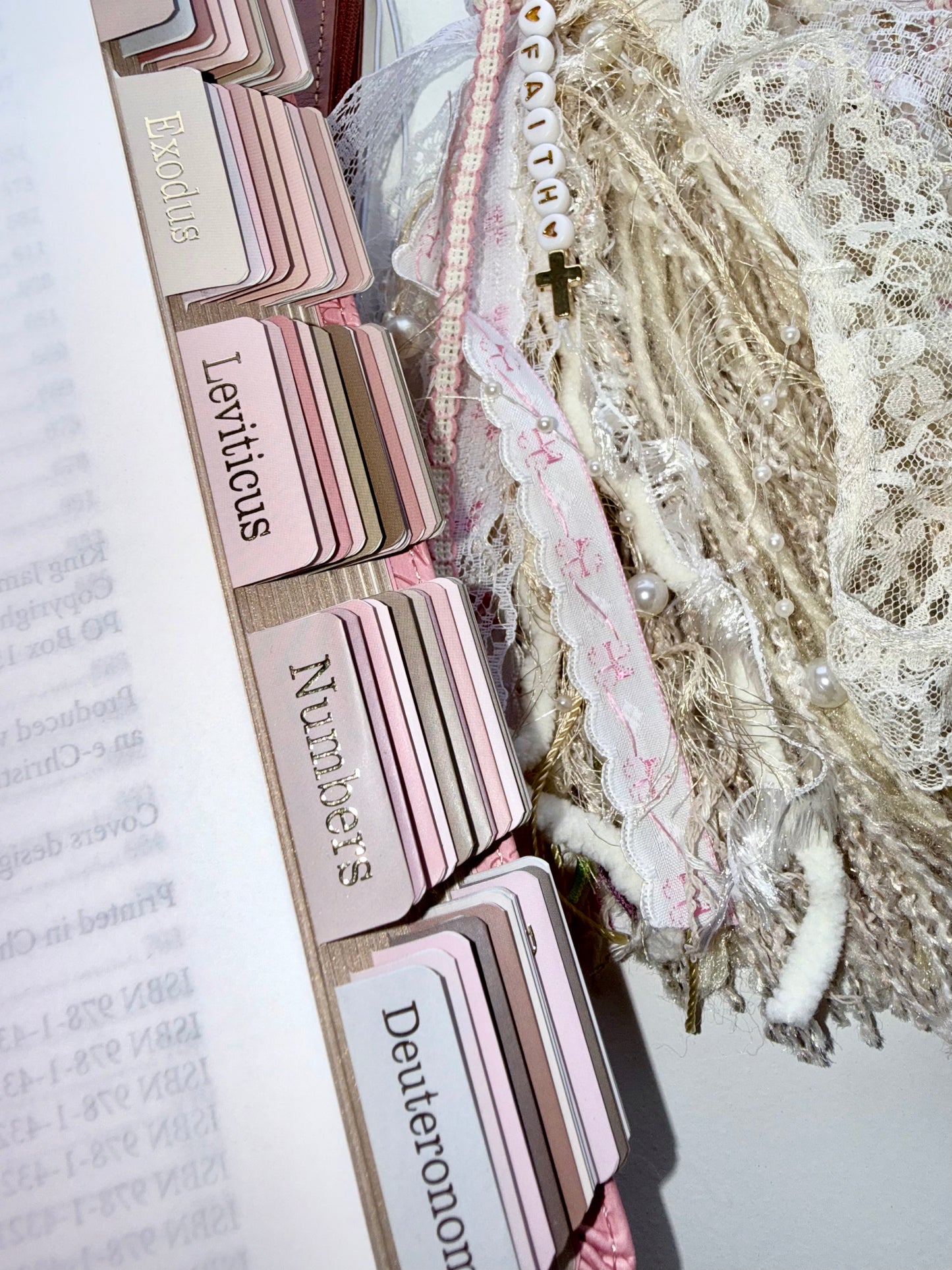 Pink KJV Tabbed Bible | Faith Journal | Bible Study Kit | Handmade Tassel & Keepsake Box Bundle