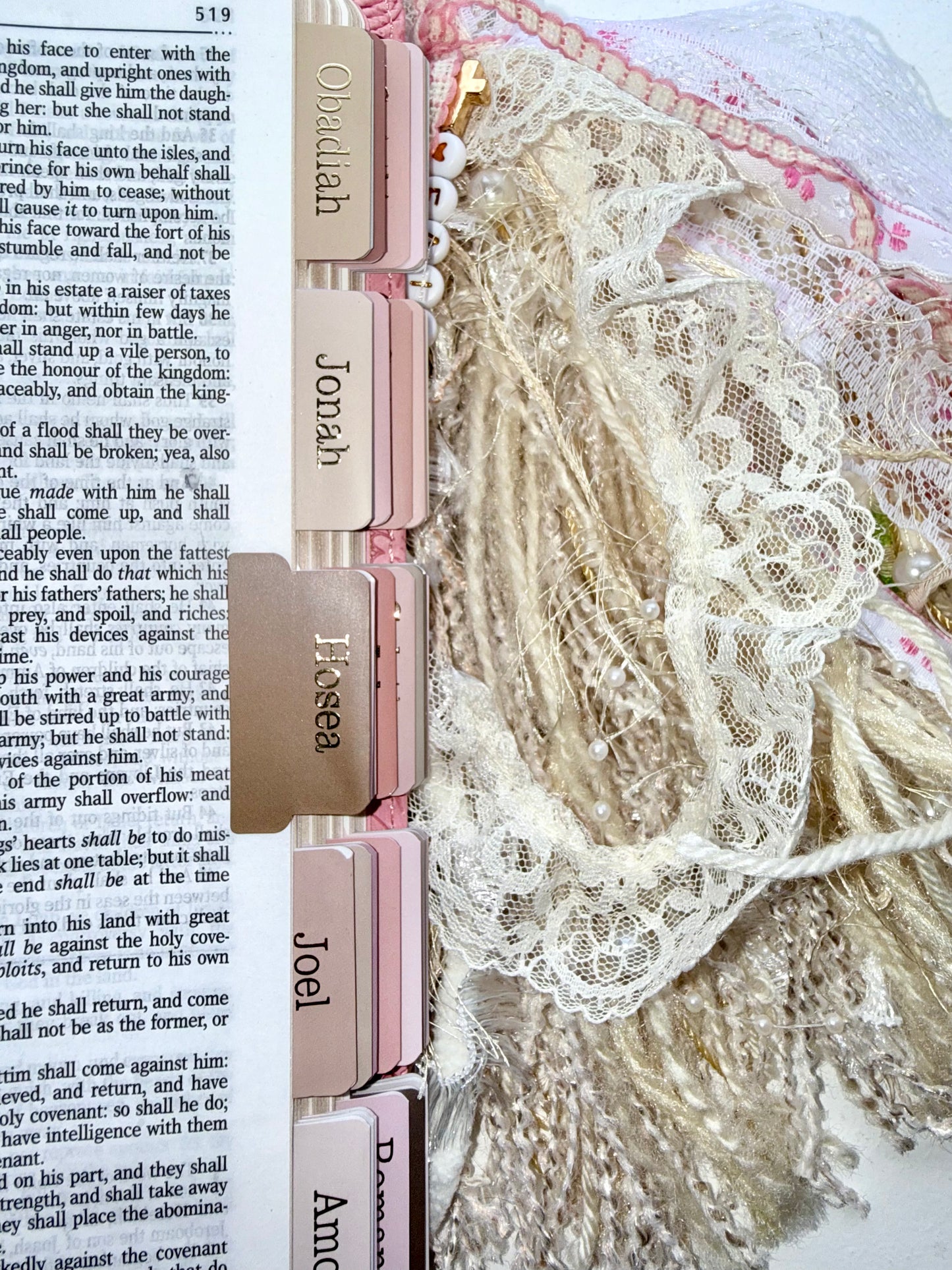 Pink KJV Tabbed Bible | Faith Journal | Bible Study Kit | Handmade Tassel & Keepsake Box Bundle