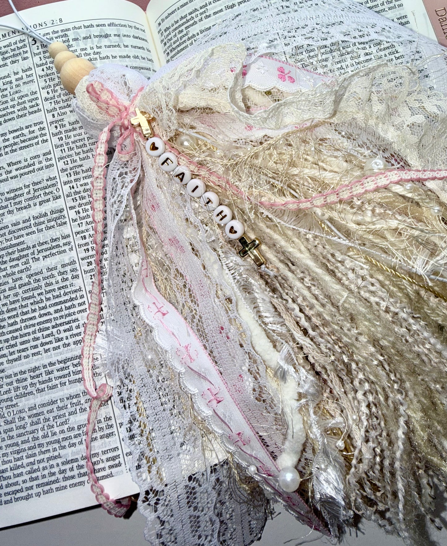 Pink KJV Tabbed Bible | Faith Journal | Bible Study Kit | Handmade Tassel & Keepsake Box Bundle