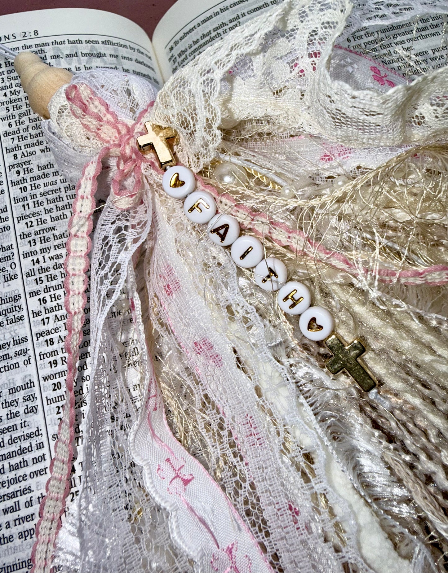 Pink KJV Tabbed Bible | Faith Journal | Bible Study Kit | Handmade Tassel & Keepsake Box Bundle
