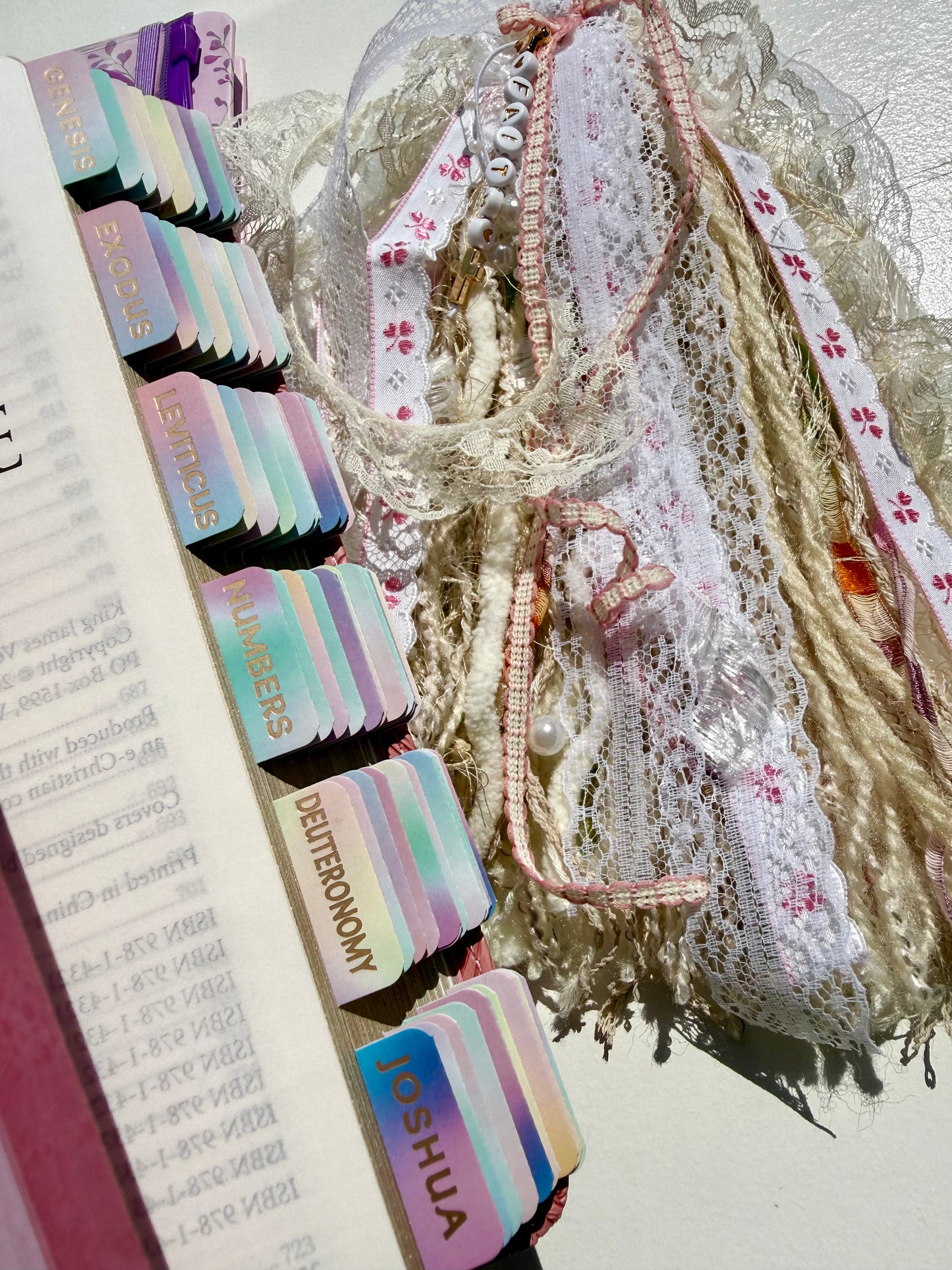 Pink KJV Tabbed Bible Study Kit | Faith Journal, Tassel Bookmark, Keepsake Box Bundle