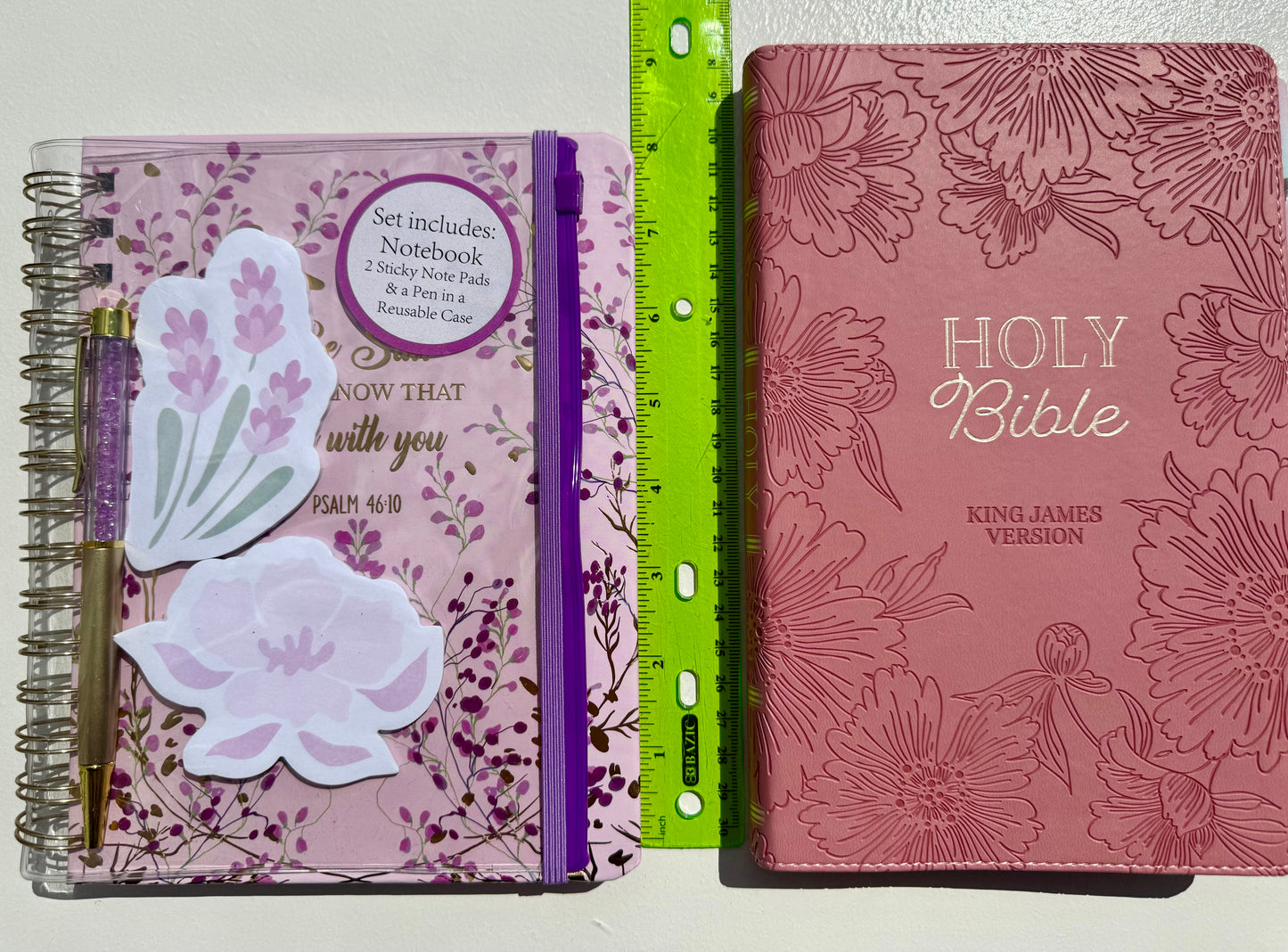 Pink KJV Tabbed Bible Study Kit | Faith Journal, Tassel Bookmark, Keepsake Box Bundle