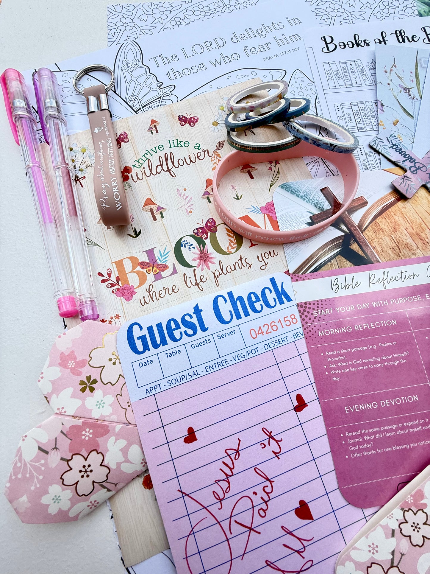 Bible Study Grab Bag | 55-Piece Christian Junk Journal & Bible Journaling Kit