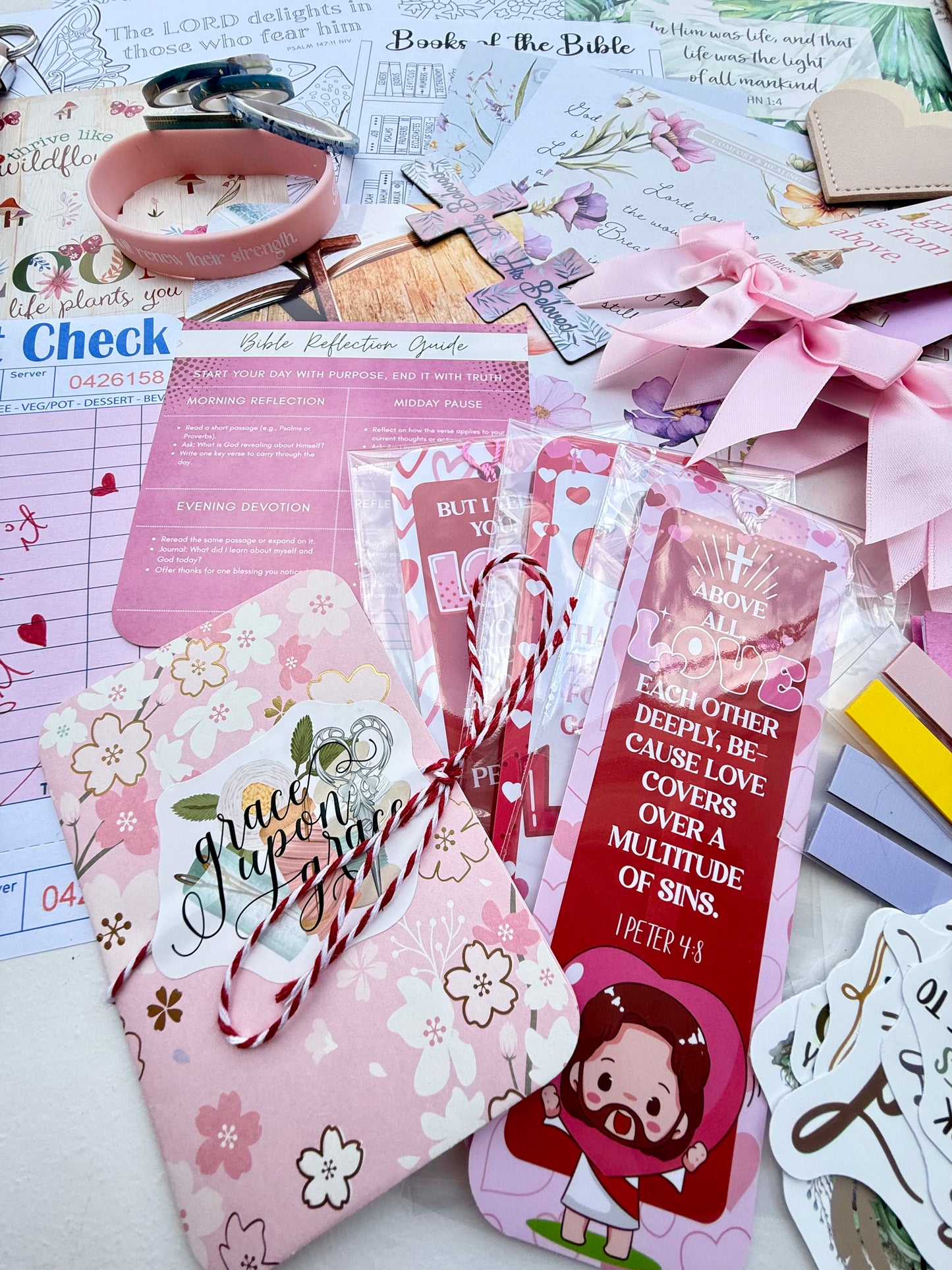 Bible Study Grab Bag | 55-Piece Christian Junk Journal & Bible Journaling Kit