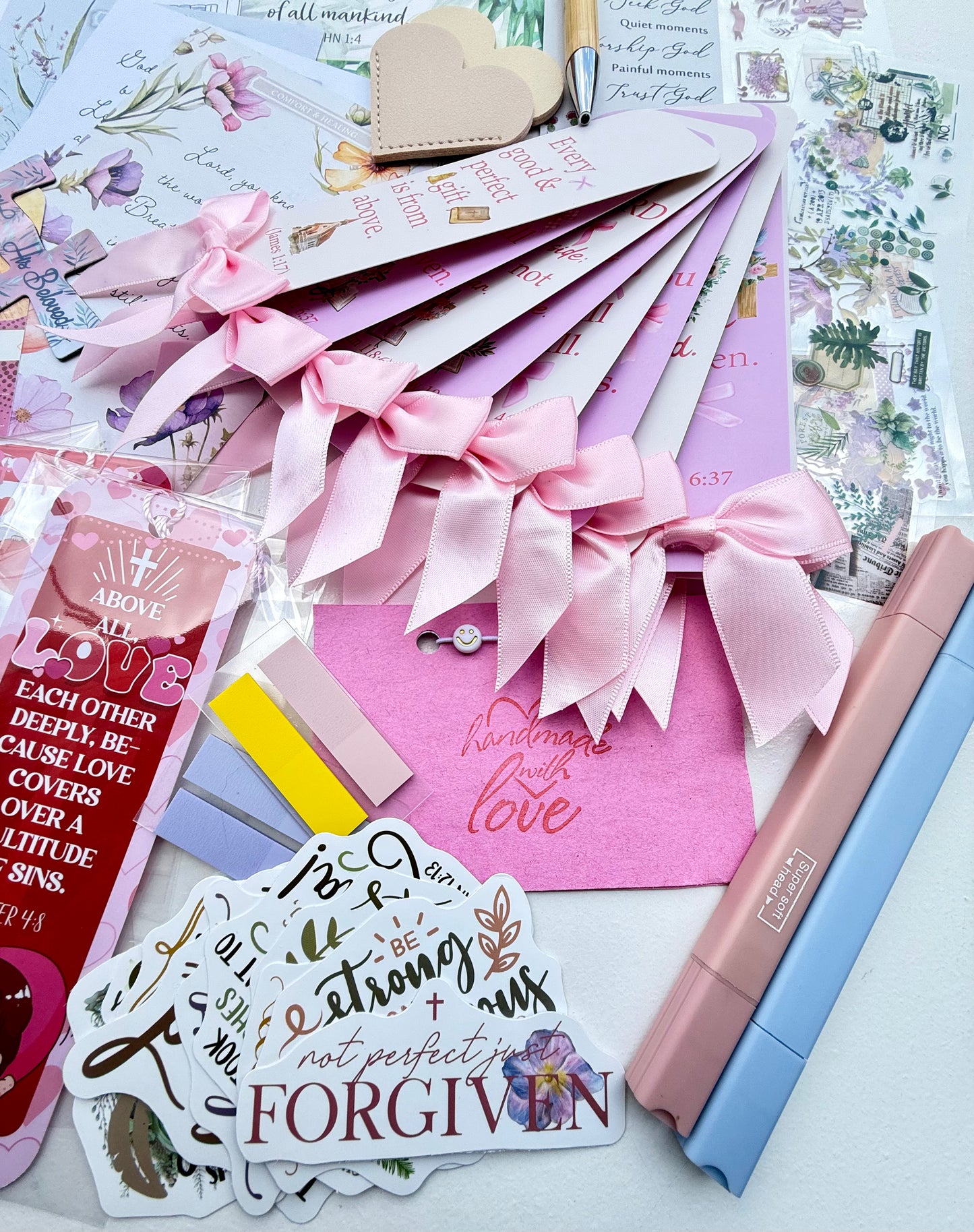 Bible Study Grab Bag | 55-Piece Christian Junk Journal & Bible Journaling Kit
