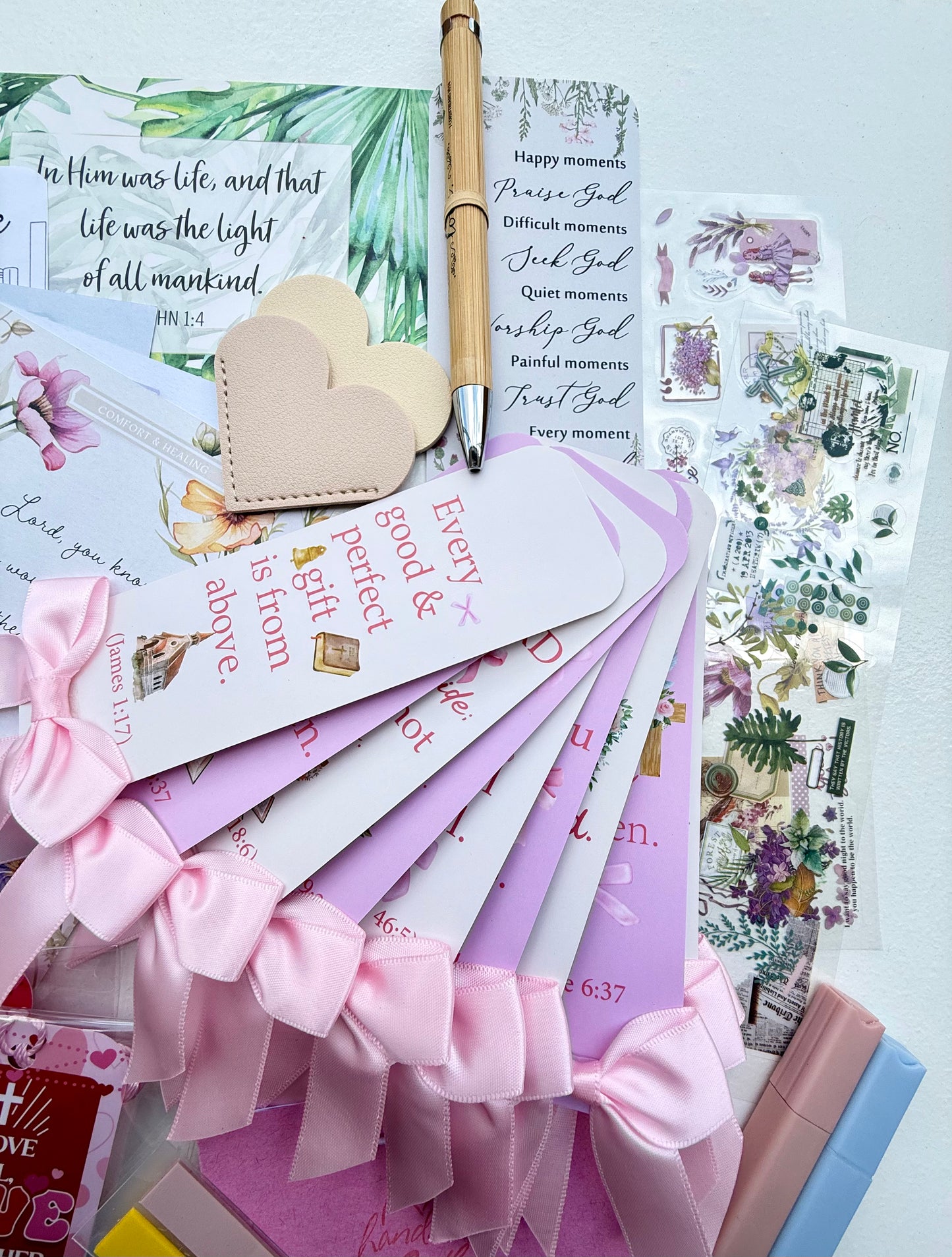 Bible Study Grab Bag | 55-Piece Christian Junk Journal & Bible Journaling Kit