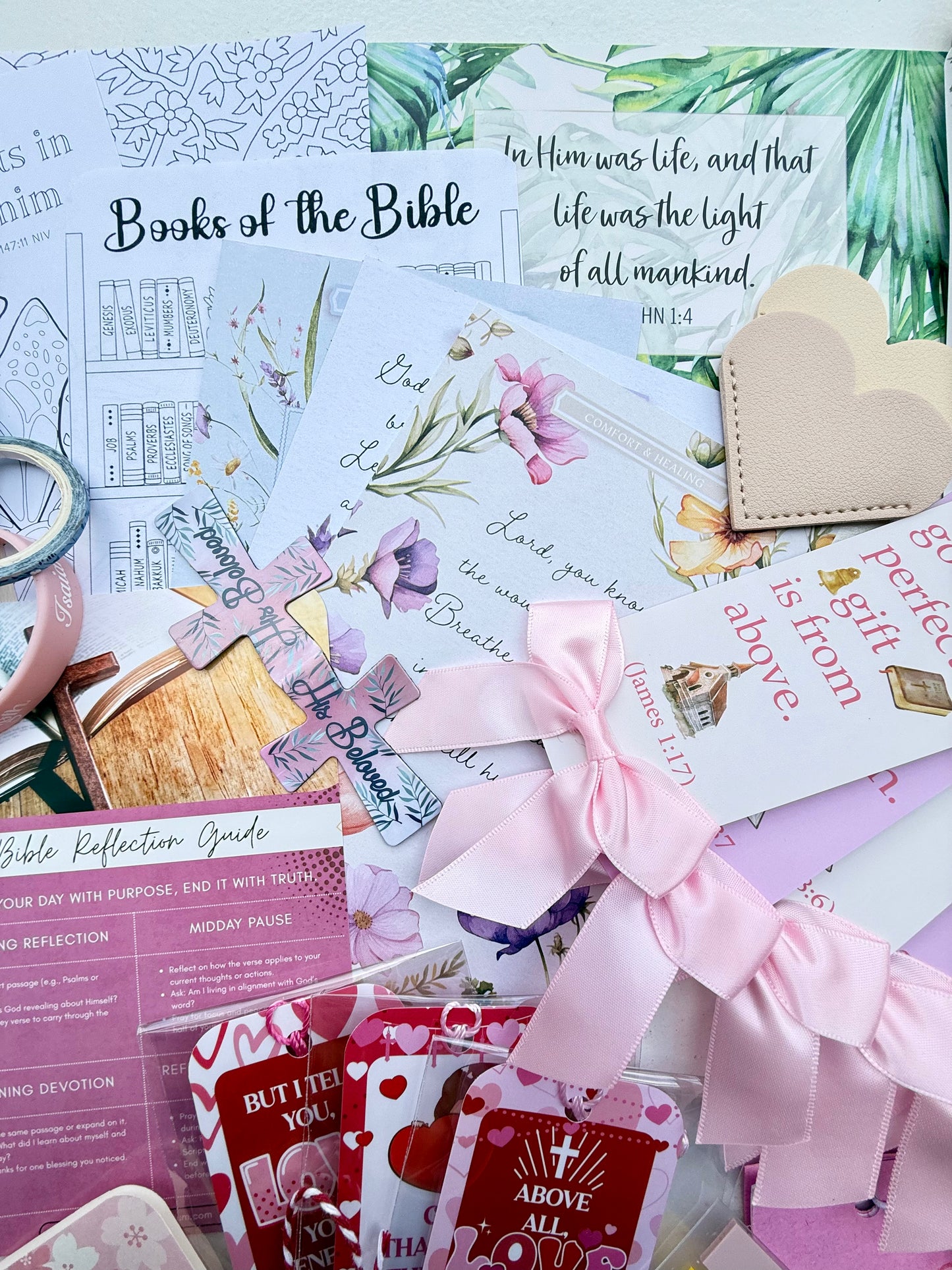 Bible Study Grab Bag | 55-Piece Christian Junk Journal & Bible Journaling Kit