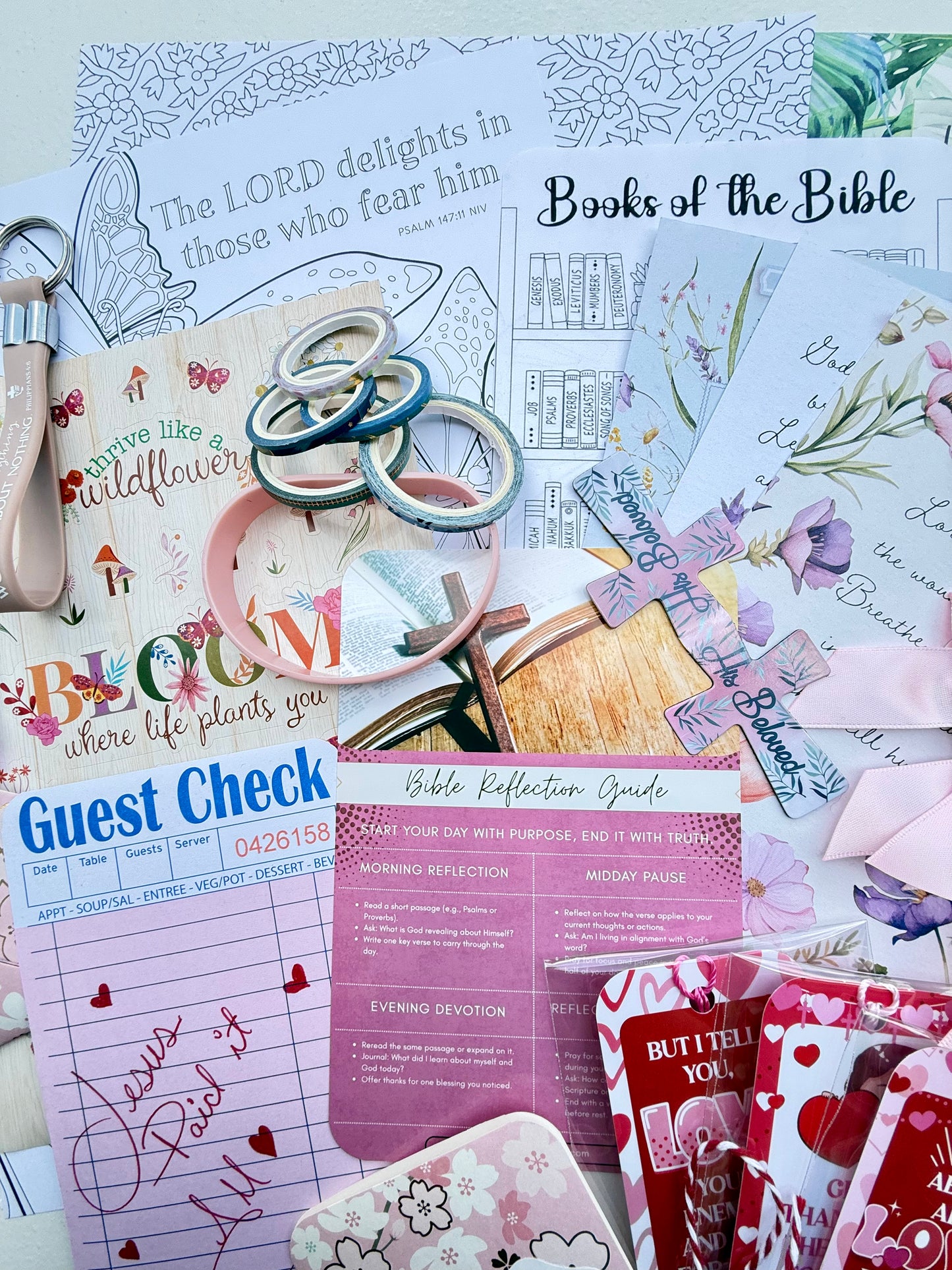 Bible Study Grab Bag | 55-Piece Christian Junk Journal & Bible Journaling Kit