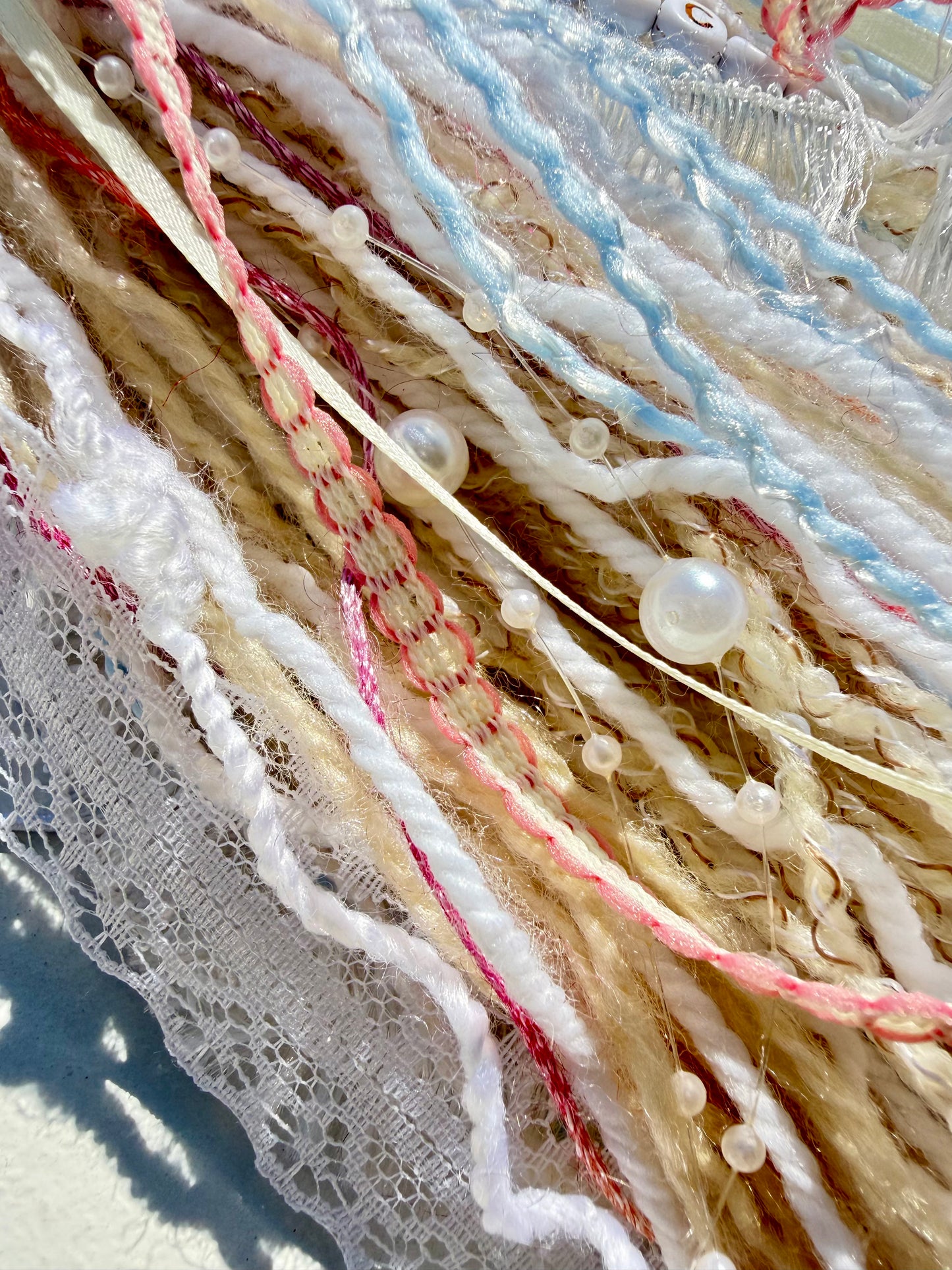 Jumbo Bible Tassel "Rejoice in the Lord Always" Handmade Christian Accessory, Pastel Lace & Pearls