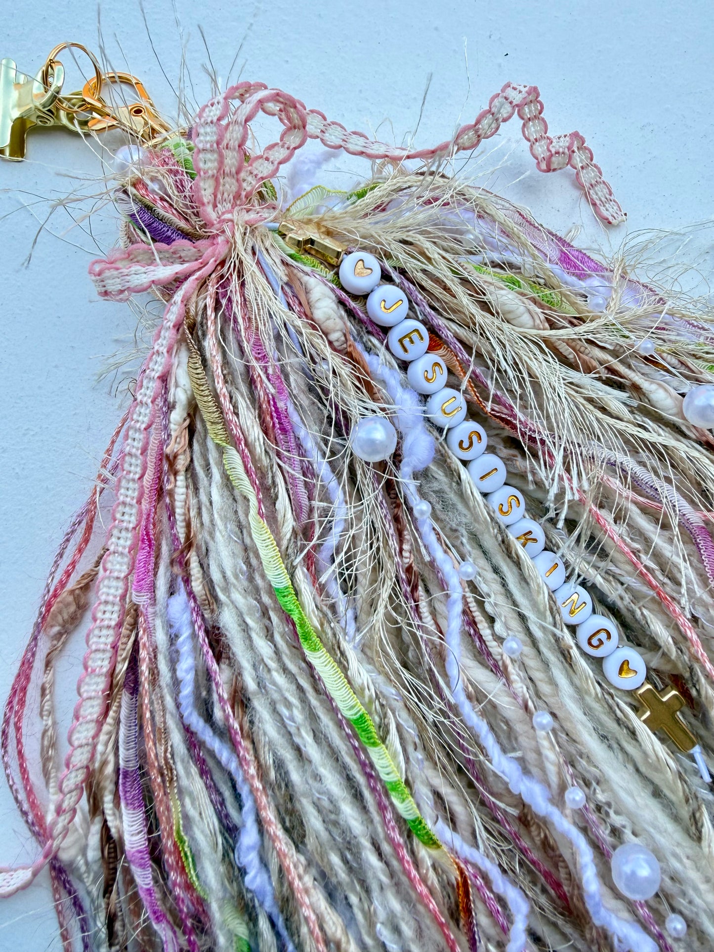 Bible Tassel Keychain with Baby Clip “Jesus is King” + Mini Bible Study Grab Bag